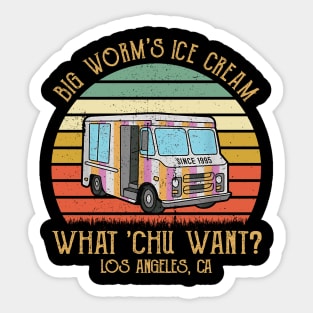 Big Worm's Ice Cream What Chu Want Sunset Style Vintage Sticker